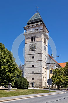 St Lawrence church, town Dacice, South Bohemia, Czech republic