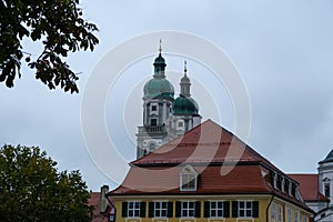 St. Lorenz Basilica in Kempten, Germany on a rainy day