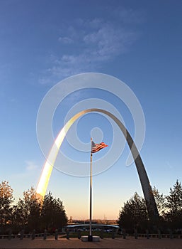The St. Louis Arch Shining in the Sun