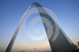 St. Louis Arch at Sunset with Eads Bridge, MO