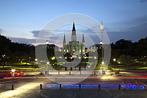 St Louis Cathedral in downtown of city New Orleans USA