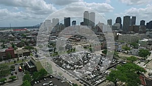 St. Louis Cemetery No 1 in New Orleans. Cityscape, Louisiana. City Skyline in Background VII