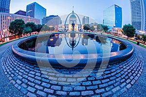 St. Louis downtown skyline buildings at night