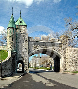 The St Louis gate on a sunny day near the Parliament building in