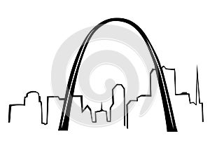 St.Louis Gateway arch drawing vector illustration clip art