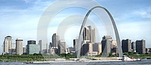 St louis gateway arch panorama skyline daytime photo