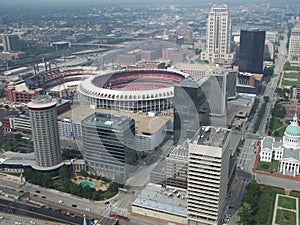 St Louis Missouri City Aerial View Baseball Stadium