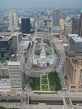 St Louis Missouri City Aerial View Downtown