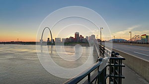 St. Louis, Missouri skyline and Gateway Arch