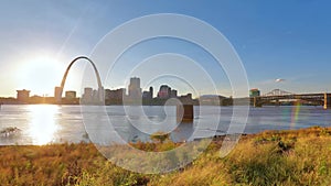 St. Louis, Missouri skyline and Gateway Arch