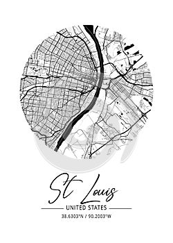 St Louis - United States Black Water City Map