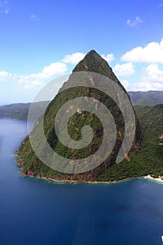 St. Lucia Petit Piton aerial photo