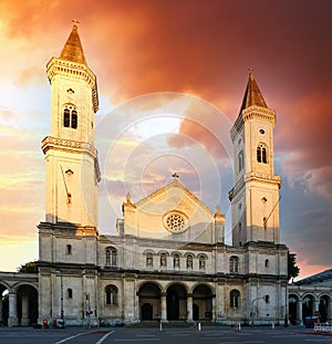 St. Ludwig church Munich at sunset, Germany