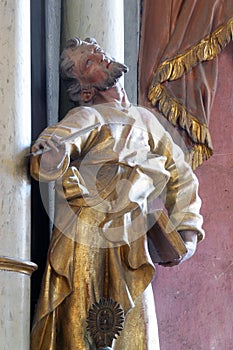 St Luke, altar of the Parting of the Apostles at the Church of Our Lady of Jerusalem at Trski Vrh in Krapina, Croatia