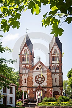 St lutwinus church in spring, mettlach saarland