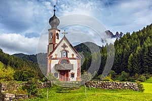 St Magdalena Village Church at the foot of the Dolomites, Church