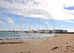St Malo, the city seen from the beach Brittany France