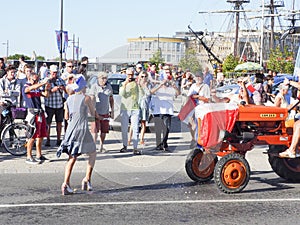 French football fans at France after the match of FIFA World Cup Russia 2018 France vs Croatia. France won 4-2