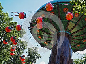 ST. MARGARETHEN AUSTRIA - June 8 2017: Swing carousel in Familypark