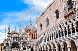 St. Mark`s Basilica Basilica di San Marco and Doges palace, Venice, Italy