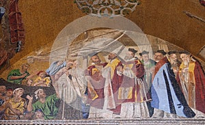 St. Mark`s body welcomed by the Venetians, mosaic, St. Mark`s Basilica