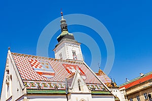 St. Mark`s Church at St. Mark`s Square, Zagreb.