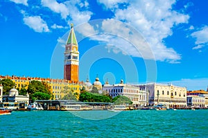 The St. Mark's Square with Campanile and Doge's Palace, Venice, Italy...IMAGE