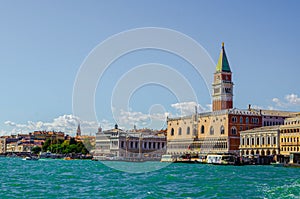 The St. Mark's Square with Campanile and Doge's Palace, Venice, Italy...IMAGE