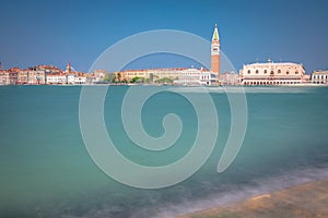 St. Mark's Square from San Giorgio Maggiore island and Grand canal, Venice