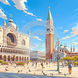 St Mark\'s Square Venice - Aerial View