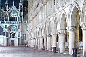 St Mark Square buildings and columnade, Venice photo