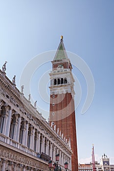 St. Mark Square Campanile in Venice, Italy.