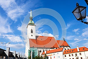 St. Martin Cathedral from Rybne square Bratislava