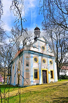 St. Martin chapel in the historic city center of Cesky Krumlov, Bohemia, Czeh republic.