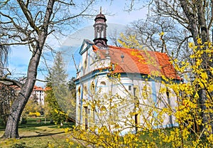 St. Martin chapel in the historic city center of Cesky Krumlov, Bohemia, Czeh republic.