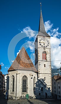 St.Martin Church in Chur, the oldest town of Switzerland photo