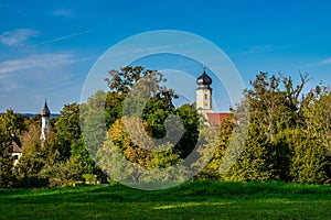 St. Martin church and monestery, Bernried at lake Starnberg, Bavaria, Germany