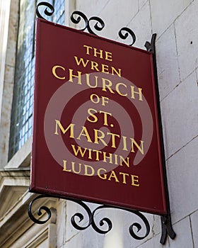 St. Martin-within-Ludgate Church in the city of London, UK
