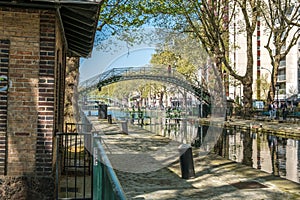 St Martin`s canal spring mood in Paris X district
