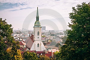 St. Martin`s Cathedral, Bratislava, as seen from the hills aroun