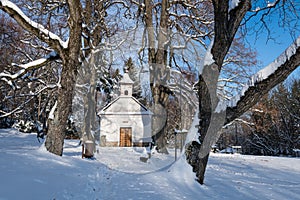 Kaplnka sv. Márie Magdalény v zime, Modra, Slovensko