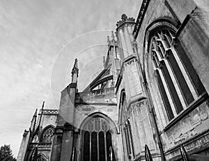 St Mary Redcliffe in Bristol in black and white