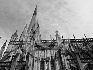 St Mary Redcliffe in Bristol in black and white