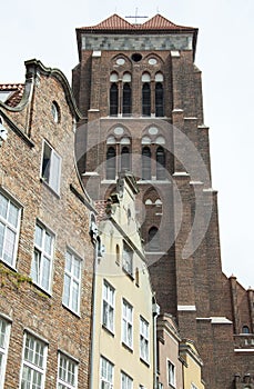 St.Mary\'s Church And Gdansk Old Town Houses