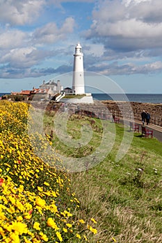 St Mary`s Lighthouse and causeway