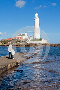 St Mary`s Lighthouse and causeway