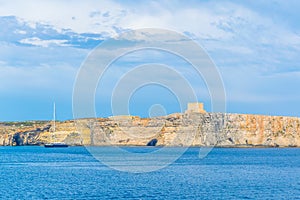 St.Mary's tower overlooking Comino island, Malta