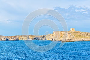 St.Mary's tower overlooking Comino island, Malta