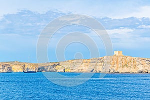 St.Mary's tower overlooking Comino island, Malta