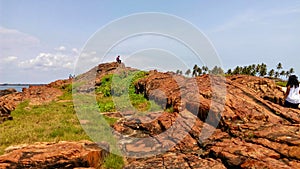 St.Marys Island, Malpe beach, Arabian sea, Udupi, Karnataka, India.